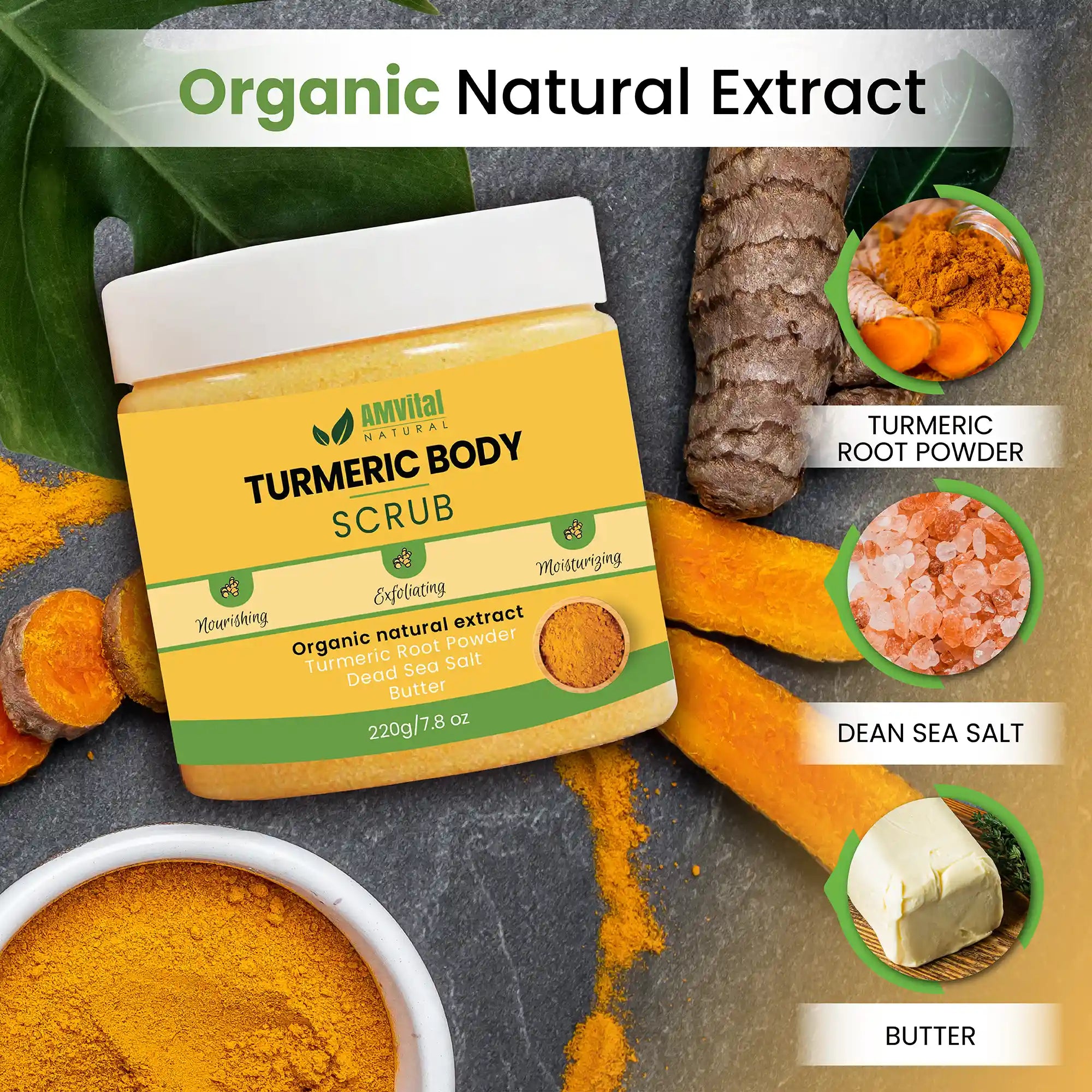AMVital Turmeric Glow Trio (Scrub + Serum + Cream)