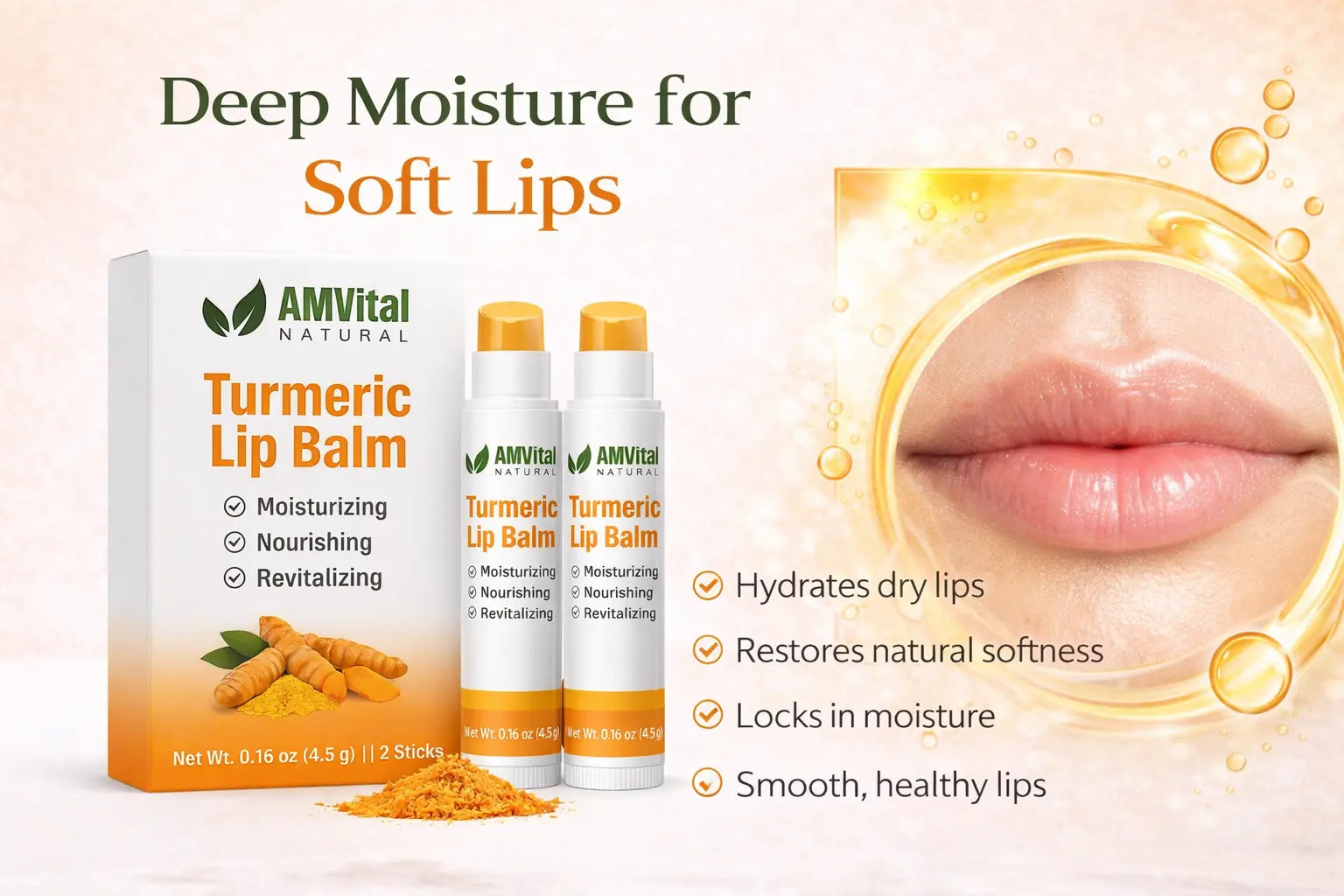 AMVital Turmeric Lip Balm 2-Pack