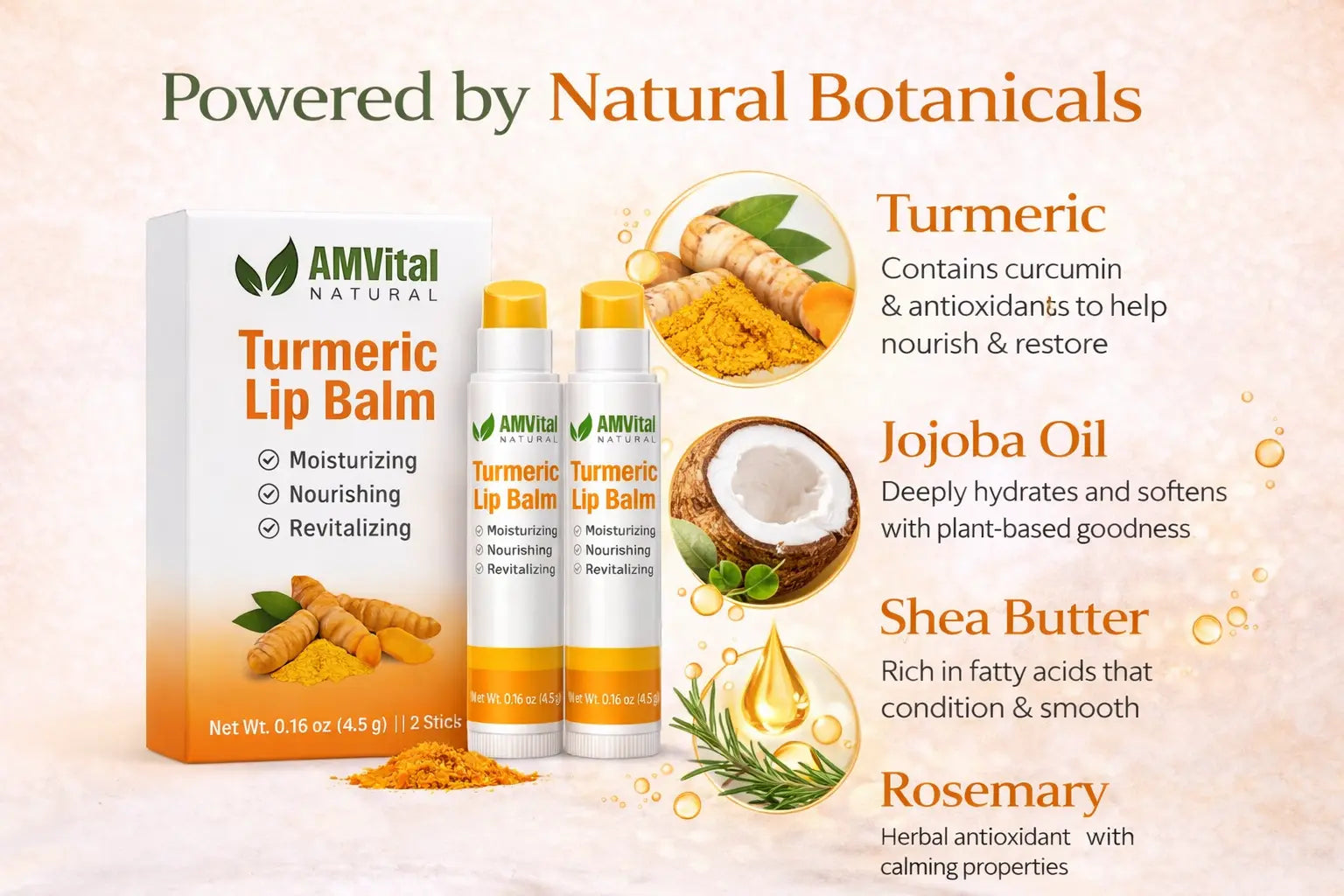 AMVital Turmeric Lip Balm 2-Pack