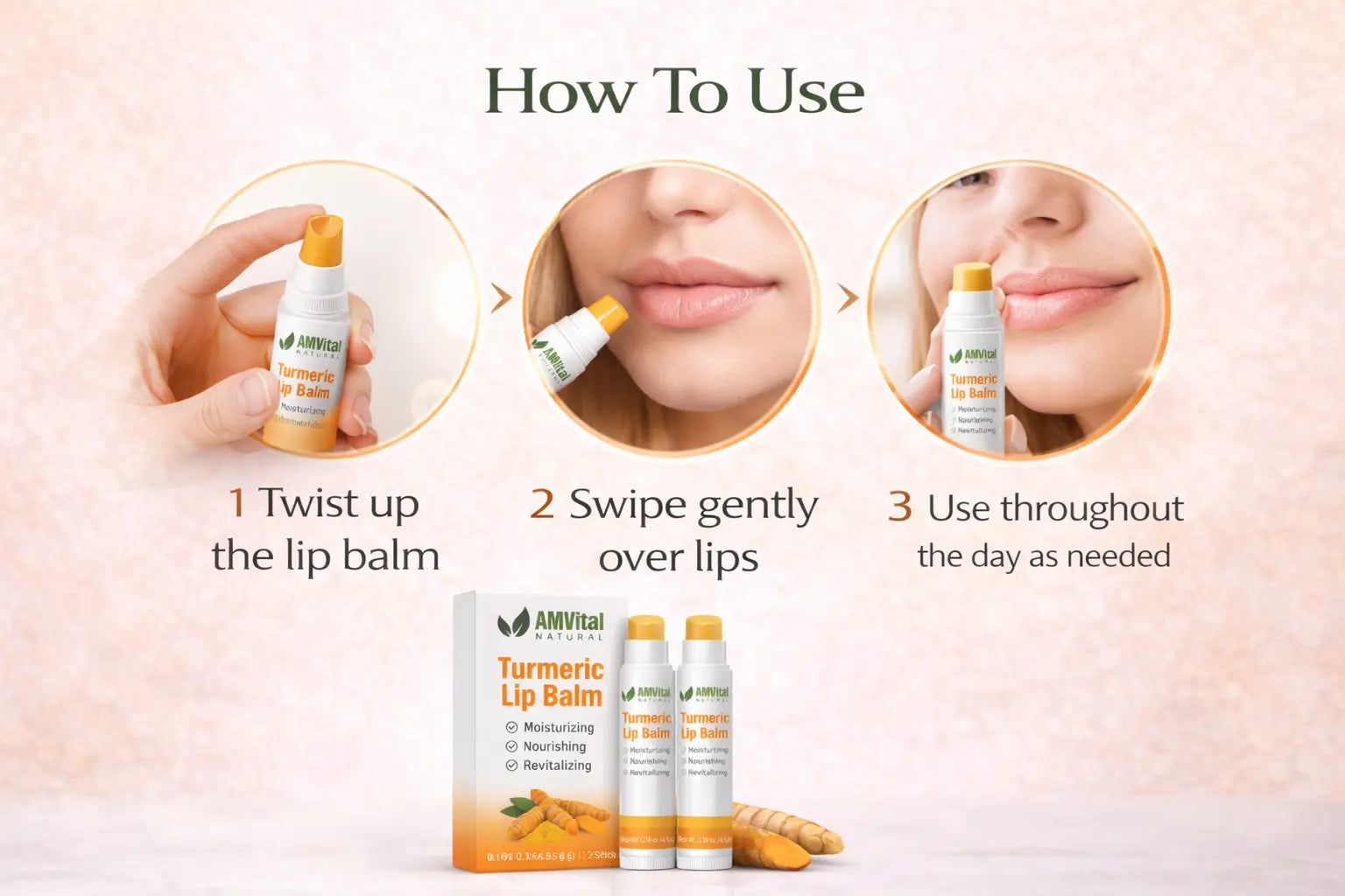 AMVital Turmeric Lip Balm 2-Pack