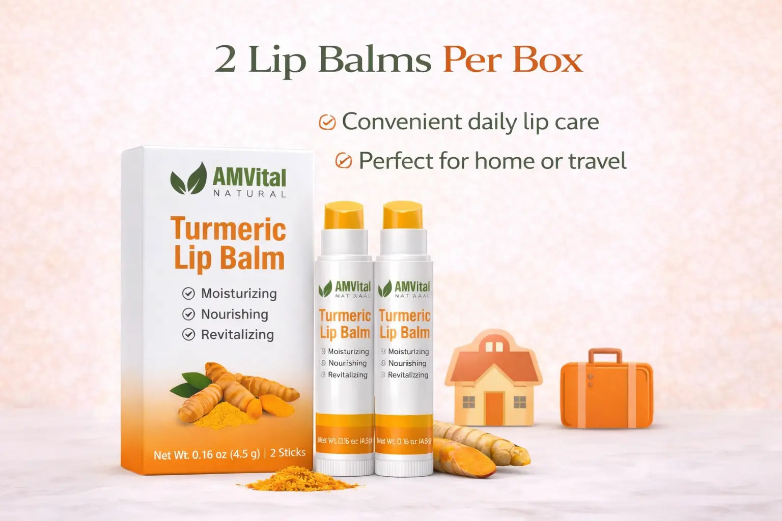 AMVital Turmeric Lip Balm 2-Pack